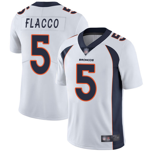 Men Denver Broncos 5 Joe Flacco White Vapor Untouchable Limited Player Football NFL Jersey